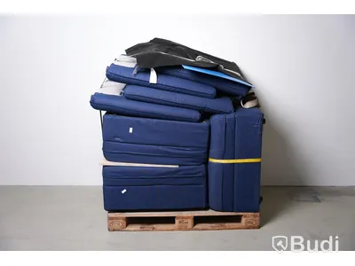 Soffa - Vallentuna, IKEA. 3-sits, modulsoffa med förvaring, marinblå. Nedmonterad.