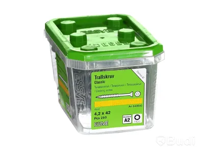 4st NY 250-pack Trallskruv Essve, Rostfritt stål A2 4,2x42, totalt ord pris ink moms ca: 1000kr