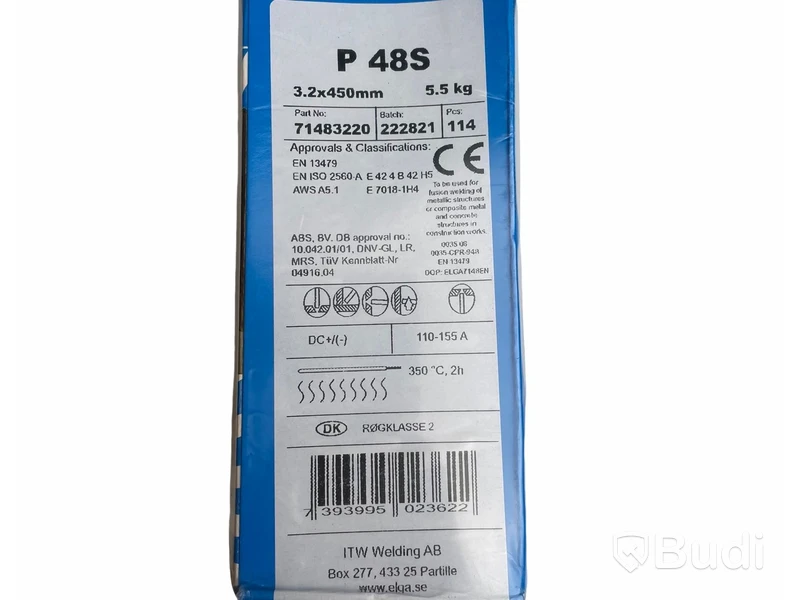 15st NYA Paket med elektroder för svetsning, 7st Elga P48S 3,2x450mm, 5st Esab OK 74.78 5x450mm, 2st Elga Cromatig TIG 308LSi, 2 st Elga Cromatig TIG 316LSi, totalt ord pris ink moms ca: 11000kr