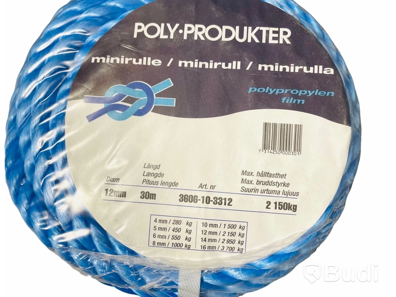 4st NYA Presenningar och 6st NYA Minirullar rep m. polypropylenfilm, totalt ord pris ink. moms ca: 3000 kr