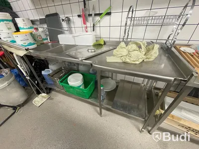 Rostfribänk med ho 240x70x92 cm