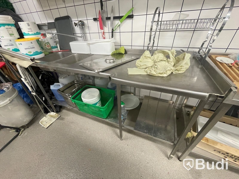 Rostfribänk med ho 240x70x92 cm