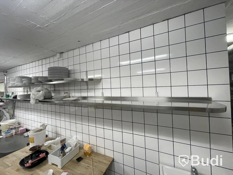 Väggmonterade rostfria hyllplan