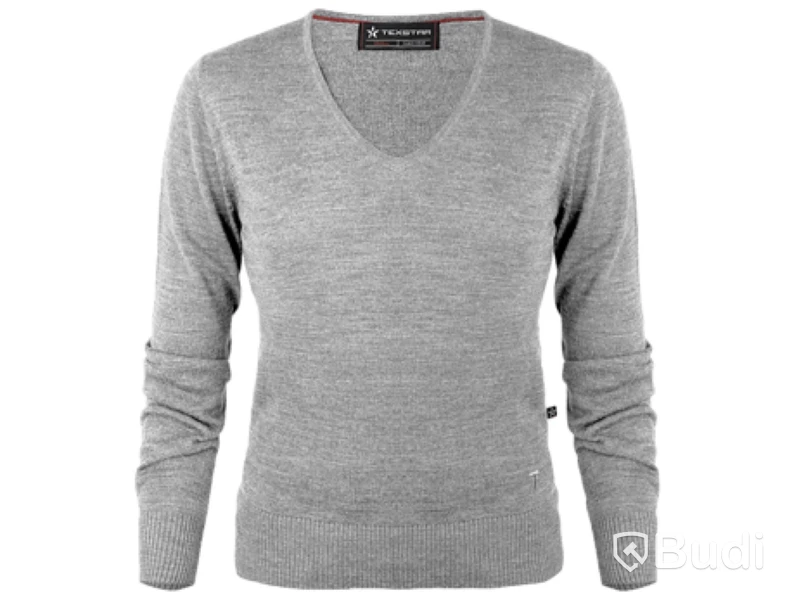 2 st stickade tröjor dam stl L, ljusgrå och mörkgrå, Texstar pullover v-neck PW04, Totalt ord. pris inkl. moms: ca 2208 kr