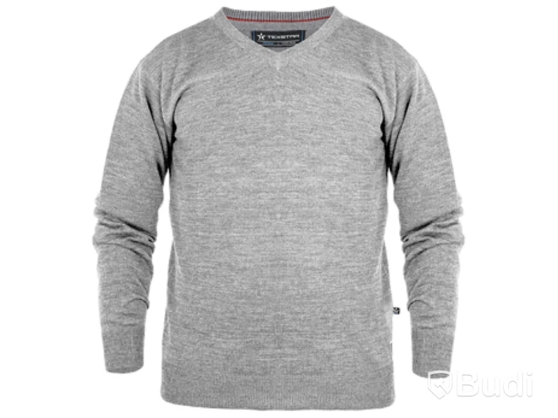2 st. stickade tröjor herr stl S ljusgrå, Texstar pullover v-neck PL04, Totalt ord. pris inkl. moms: ca 2208 kr