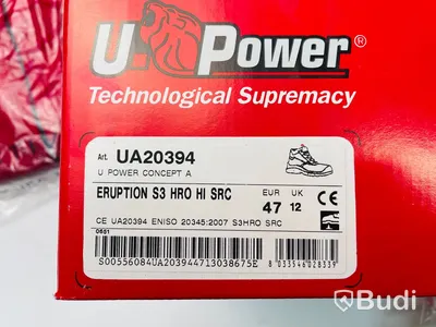 1 st skyddskor herr NYA stl 47 svart U-Power ERUPTION S3 samt 1 st fleecetröja NY herr stl XXXL röd Active Wear Speedway Fleece, ord. pris ca: 1500 kr
