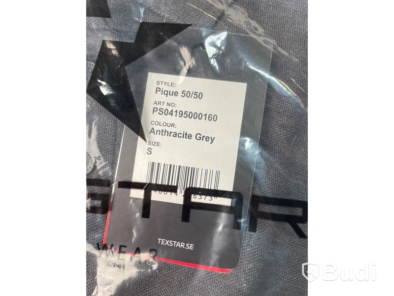 10 st. pikétröjor Texstra, herr, stl. S, grå. Totalt ord. pris inkl. moms: ca 3560 kr