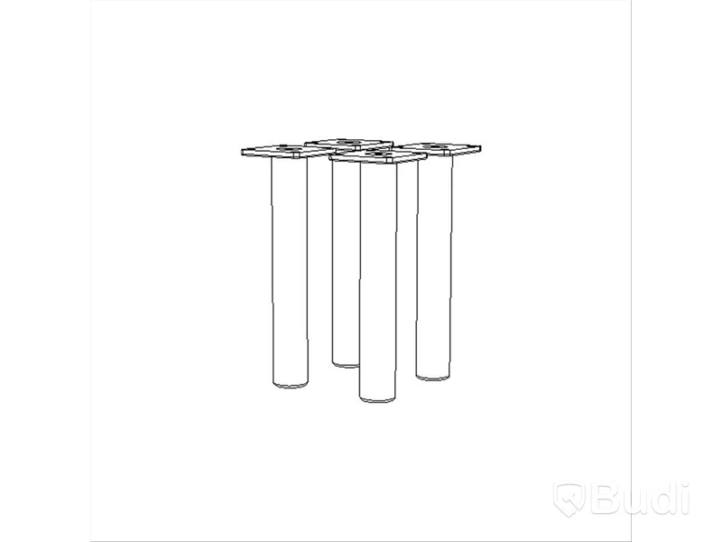156 st. 4-pack ben, Cube, diameter 2,5 cm, höjd 18 cm, vitlack massiv björk