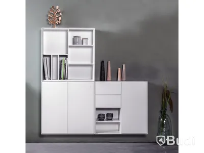 46 st. låda, Cube, 35x35 cm, höjd 16 c, tjocklek 1,6 cm, vitlack, MDF, inkl. lådreglar