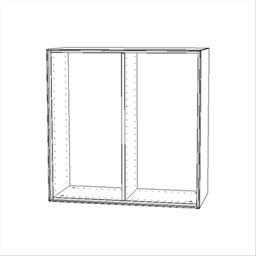 (NY) 22 st. stomme, Cube, 73x73 cm, djup 32 cm, vitlack, MDF