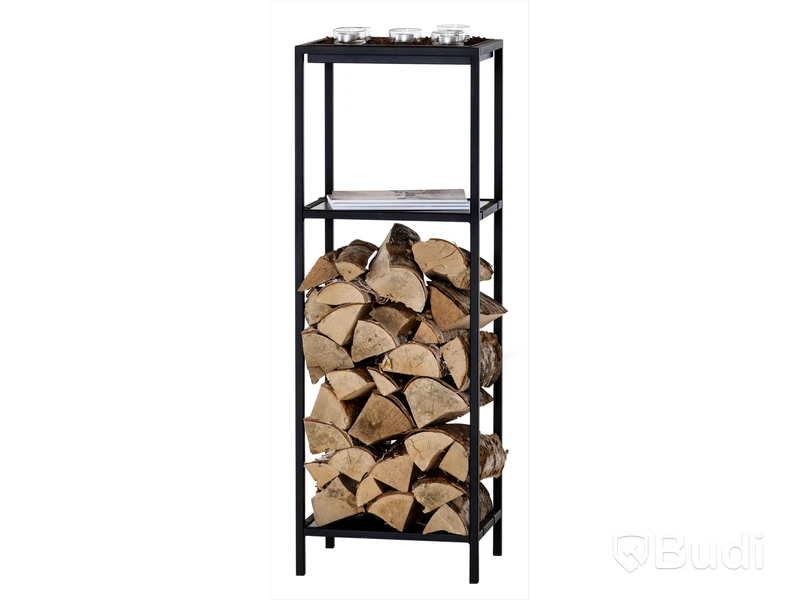 49 st. hylla, Steel, 29x39 cm, höjd 110 cm, svart metall, utan hyllplan