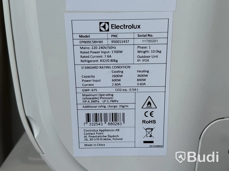 Luftvärmepump | Electrolux EPN09C58HWO