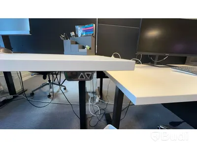 Höj-och sänkbart skrivbord ROLERGO(160x80) skrivbordsskärm och kontorsstol
