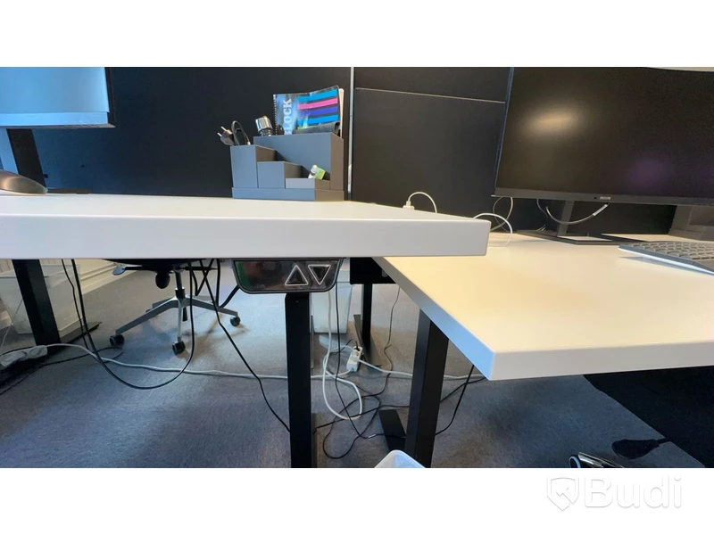 Höj-och sänkbart skrivbord ROLERGO(160x80) skrivbordsskärm och kontorsstol