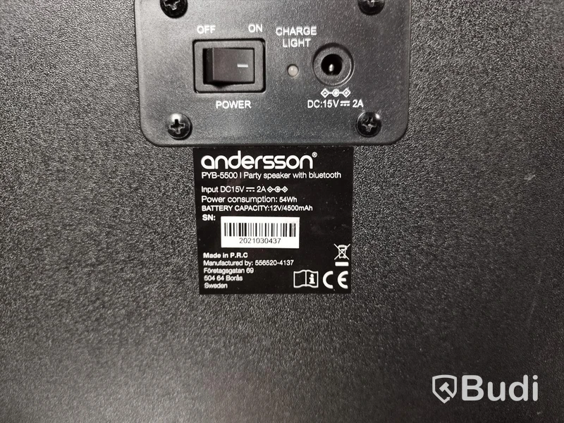 Stor bluetooth-högtalare. Andersson Pyb-5500