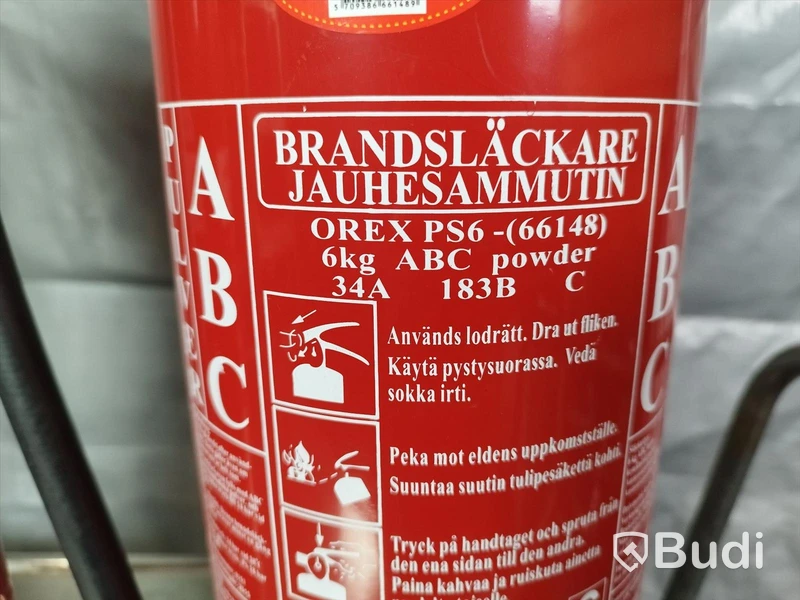 3 st pulversläckare 6 kg pulver ABC