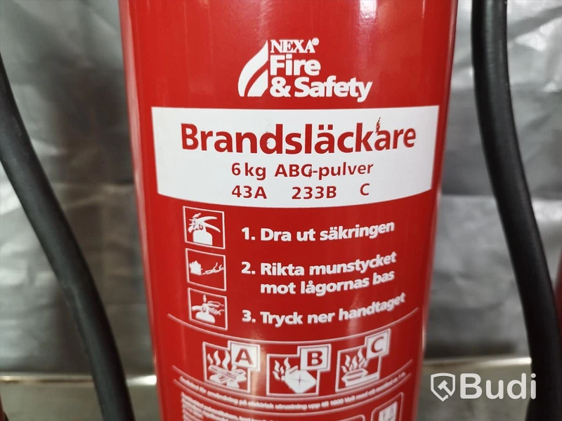 3 st pulversläckare 6 kg pulver ABC