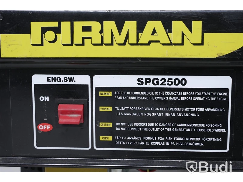 Generator FIRMAN SPG2500 Obs! Defekt, saknar snöre.