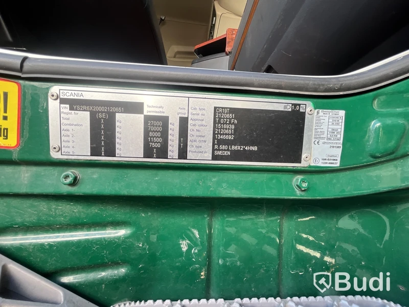 Spannmålsekipage Scania R580 6X2-4 -2016 | Släp ORY T 18/20 TB 125 -2009, CZF479