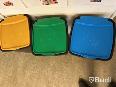 3 st. sopkärl för källsortering