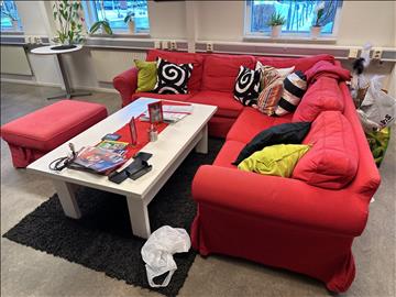 Soffa i Vinkel Röd 