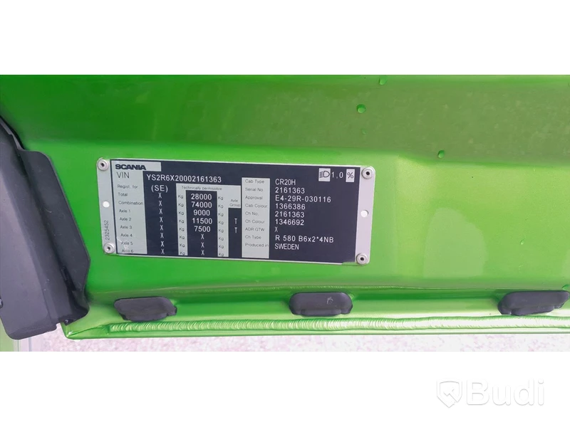 Fjärrbil Scania R 580 -2019 | Öppningsbar sida | Ny besiktigad: 2025-08-31