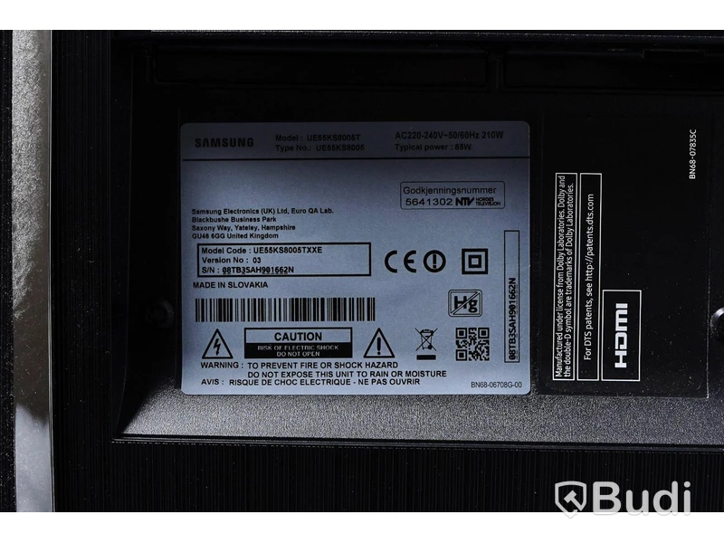 TV - 4K Flat Smart 55", Samsung (UE55KS8005) - Fjärrkontroll samt Samsung One Connect Box medföljer.