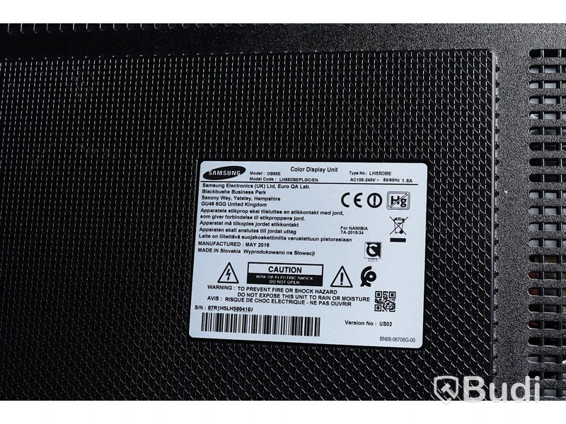 TV/LED-skärm - 55", Samsung - väggfäste medföljer - OBS utan fjärrkontroll. (LH55DBEPLGC)