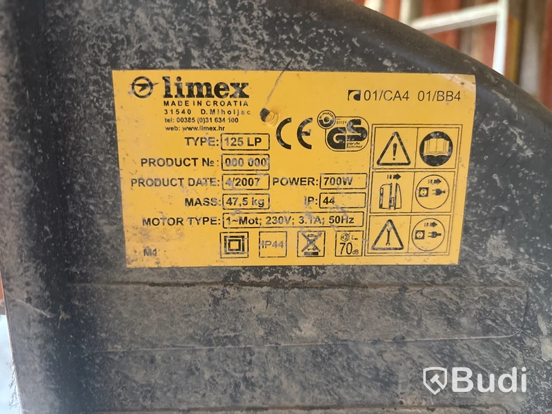 Cementblandare Limex 125L, skottkärra, vattenslang.