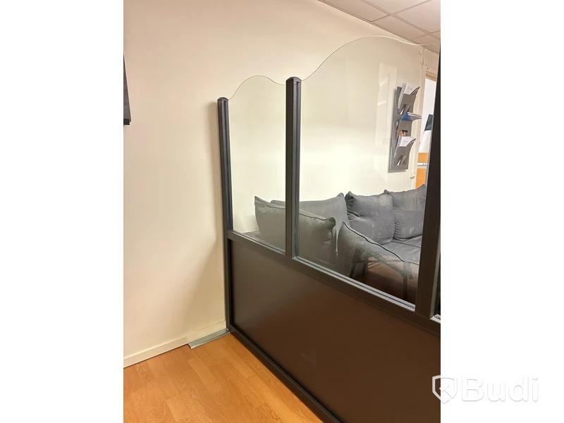 Skiljevägg i glas med svart ram, OasiDekor Elegance