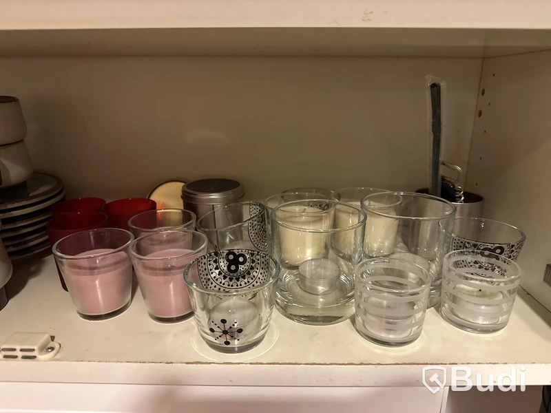 Diverse glas, porslin, ljushållare mm