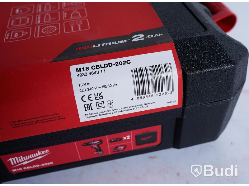 Skruvdragare - Milwaukee M18 CBLDD-202c. Nypris ca 2.500 kr. Ny, Obruten förpackning.