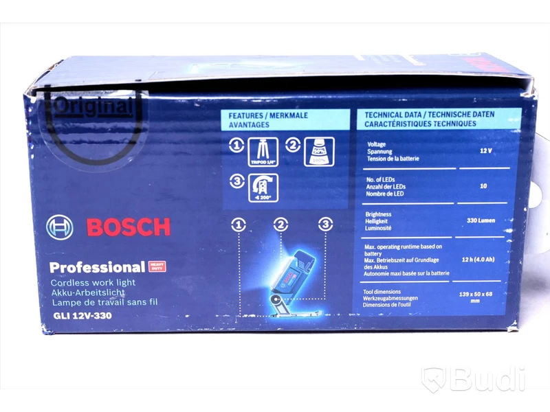 Bygglampa - Bosch Professional GLI 12V-330. Nypris ca 1000 kr. Ny.