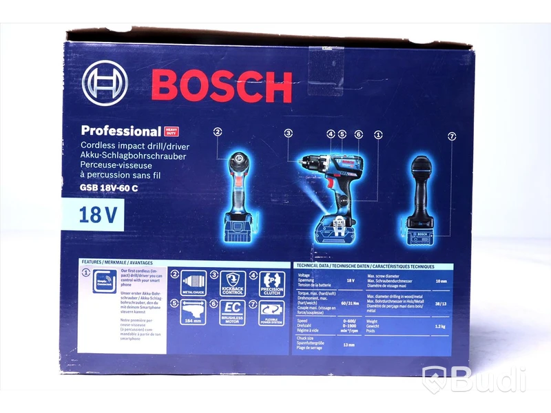 Slagborrmaskin - Bosch Professional GSB 18V-60 C. Nypris ca 2500 kr. Ny.