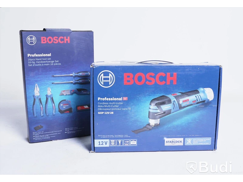 Verktygspaket - Bosch GOP 12V-28 12V Multiverktyg samt Bosch verktygssats med 16-delar. Nya.