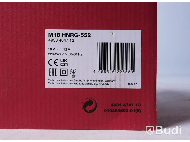 Laddare samt batterier - Milwaukee laddare M18 DFC, batteri M18 HB3 samt batteripaket HNRG-552. Ny.