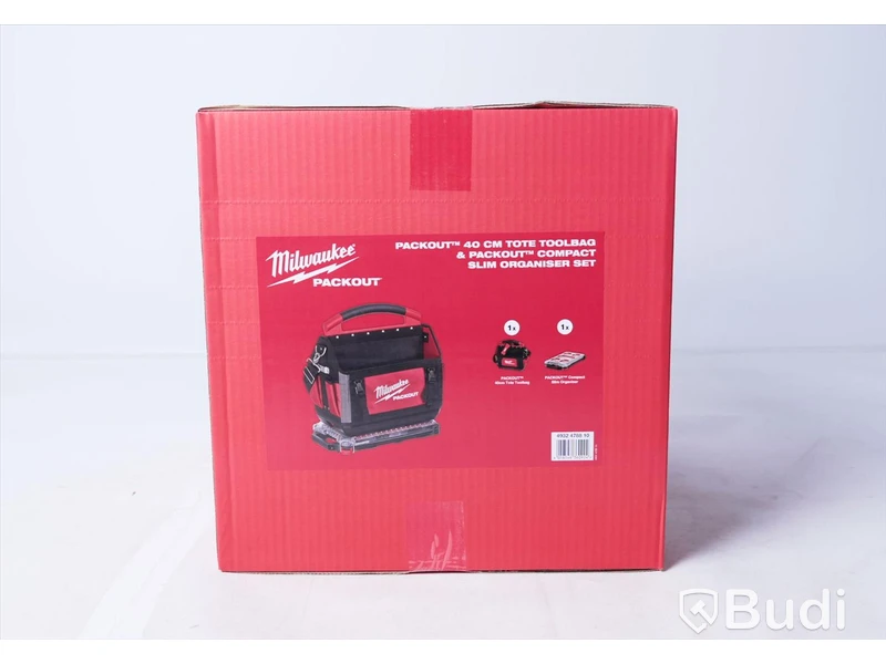 Verktygsväska - Milwaukee Packout Set, 40cm Tote Toolbag samt Compact Slim Organiser. Nypris ca 1.200 kr. Ny, Obruten förpackning.