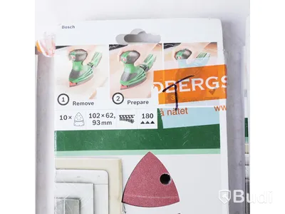 Parti med div slippapper - Bosch, se bilder. Totalt värde ca 1200kr. Ny.