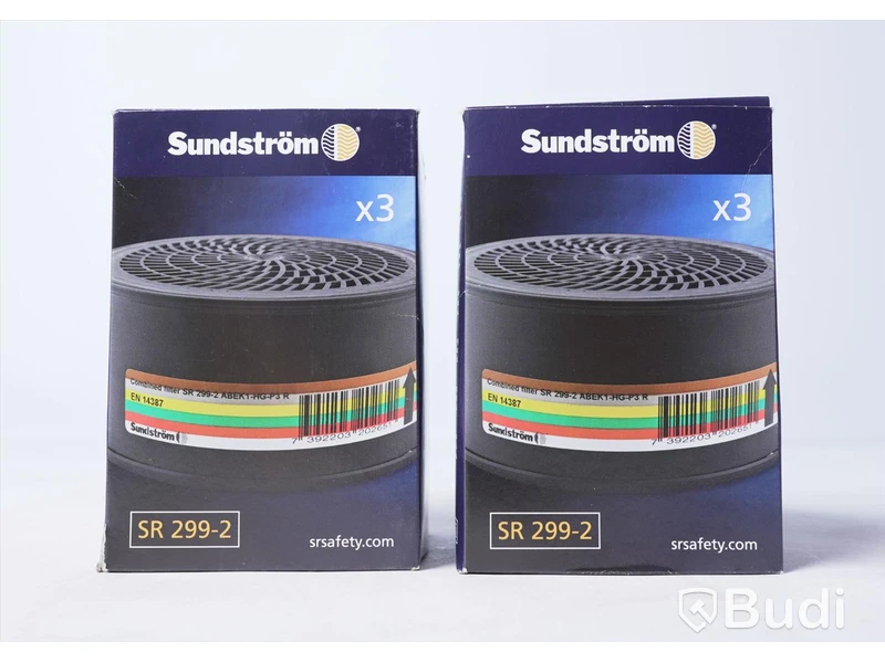 Kombifilter, 5st - Sundström SR 299-2, ABEK1-HG-P3 R. Totalt värde ca 2500. Ny. OBS! ett filter saknas från ena lådan, se bilder.