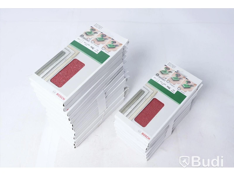 Slippapper, 20st - Bosch 10-hålat 93x185mm, 10-pack. Se bilder. Totalt värde ca 1500. Ny.