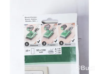 Slippapper, 20st - Bosch 10-hålat 93x185mm, 10-pack. Se bilder. Totalt värde ca 1500. Ny.