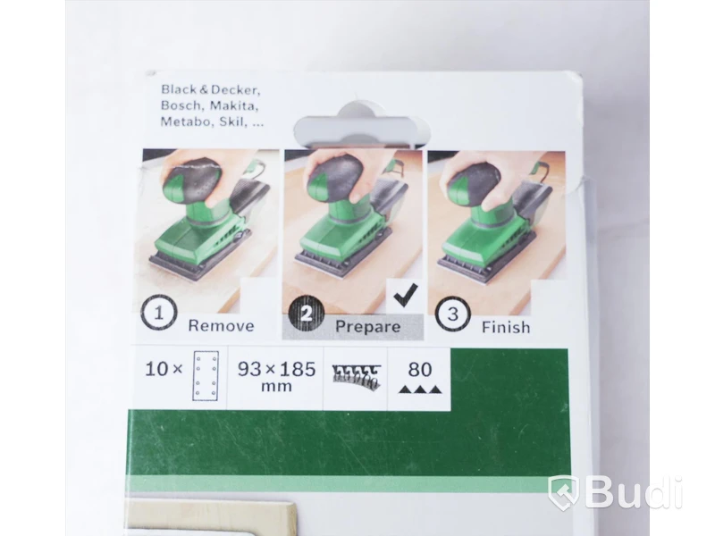 Slippapper, 20st - Bosch 10-hålat 93x185mm, 10-pack. Se bilder. Totalt värde ca 1500. Ny.