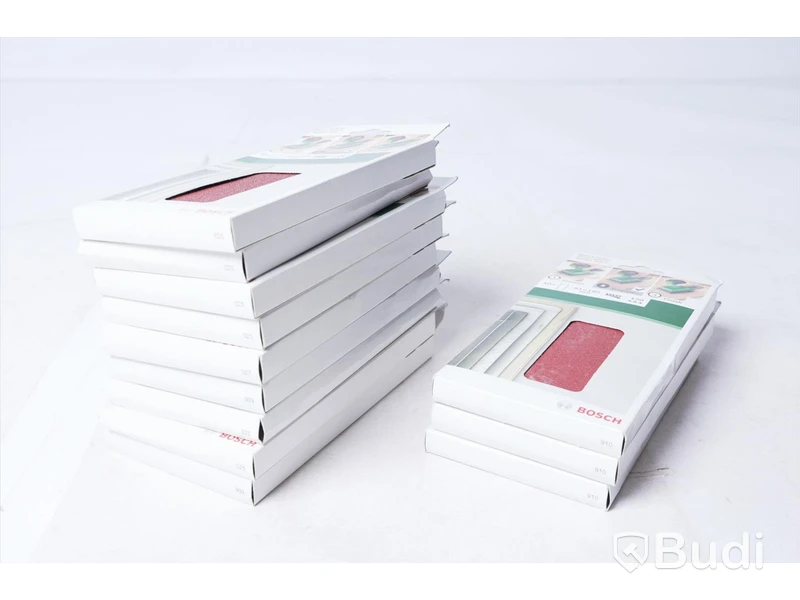Slippapper, 12st - Bosch 10-hålat 93x185mm, 10-pack. Se bilder. Ny.