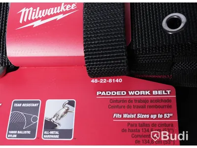 Vadderad verktygssele samt arbetsbälte - Milwaukee 48-22-8145 Padded Rig samt 48-22-8140 Padded Work Belt. Ny.