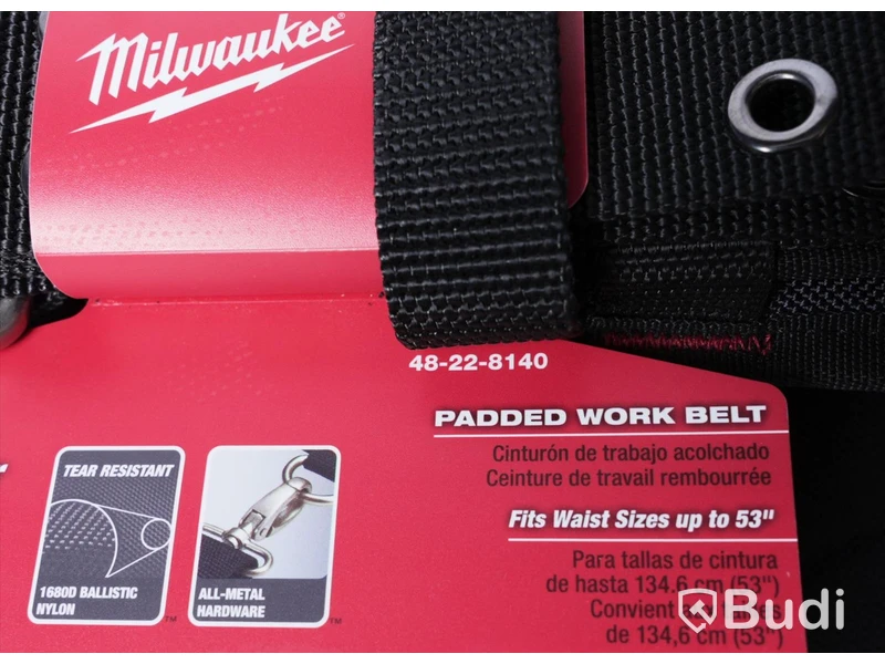 Vadderad verktygssele samt arbetsbälte - Milwaukee 48-22-8145 Padded Rig samt 48-22-8140 Padded Work Belt. Ny.