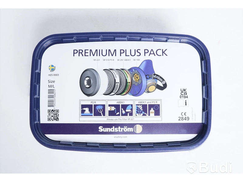 Halvmask komplett paket - Sundström SR100 Premium Plus Pack, stl M/L. Ny, Obruten förpackning.