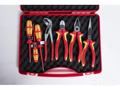 1 st verktygsset för elmontage samt 1 st polygriptång - Knipex 00 21 15 VDE Electro Set, 7-delar samt Knipex Cobra XL. Ny.