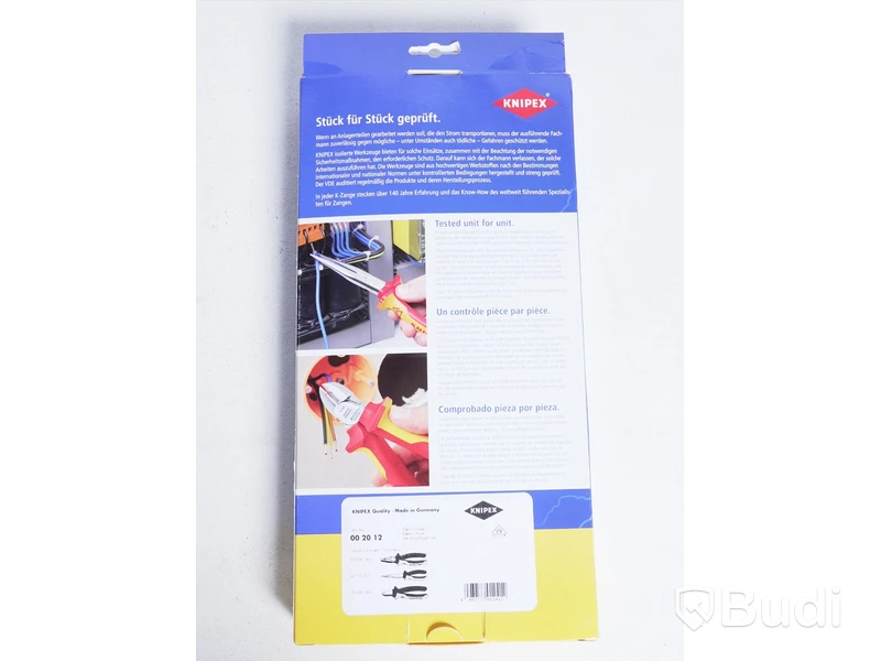 1 st verktyset för el samt 1 st polygriptång - Knipex 00 20 12 tångset VDE säkerhet 3-delar samt Knipex Cobra XL. Ny.