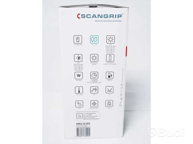 Arbetslampa - Scangrip Area 10 SPS. Nypris ca 5000 kr. Ny.