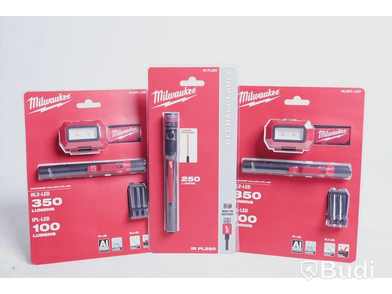 Pannlampa & Laserpekare - Milwaukee HL2 LED (2), Milwaukee IPL-LED (1)